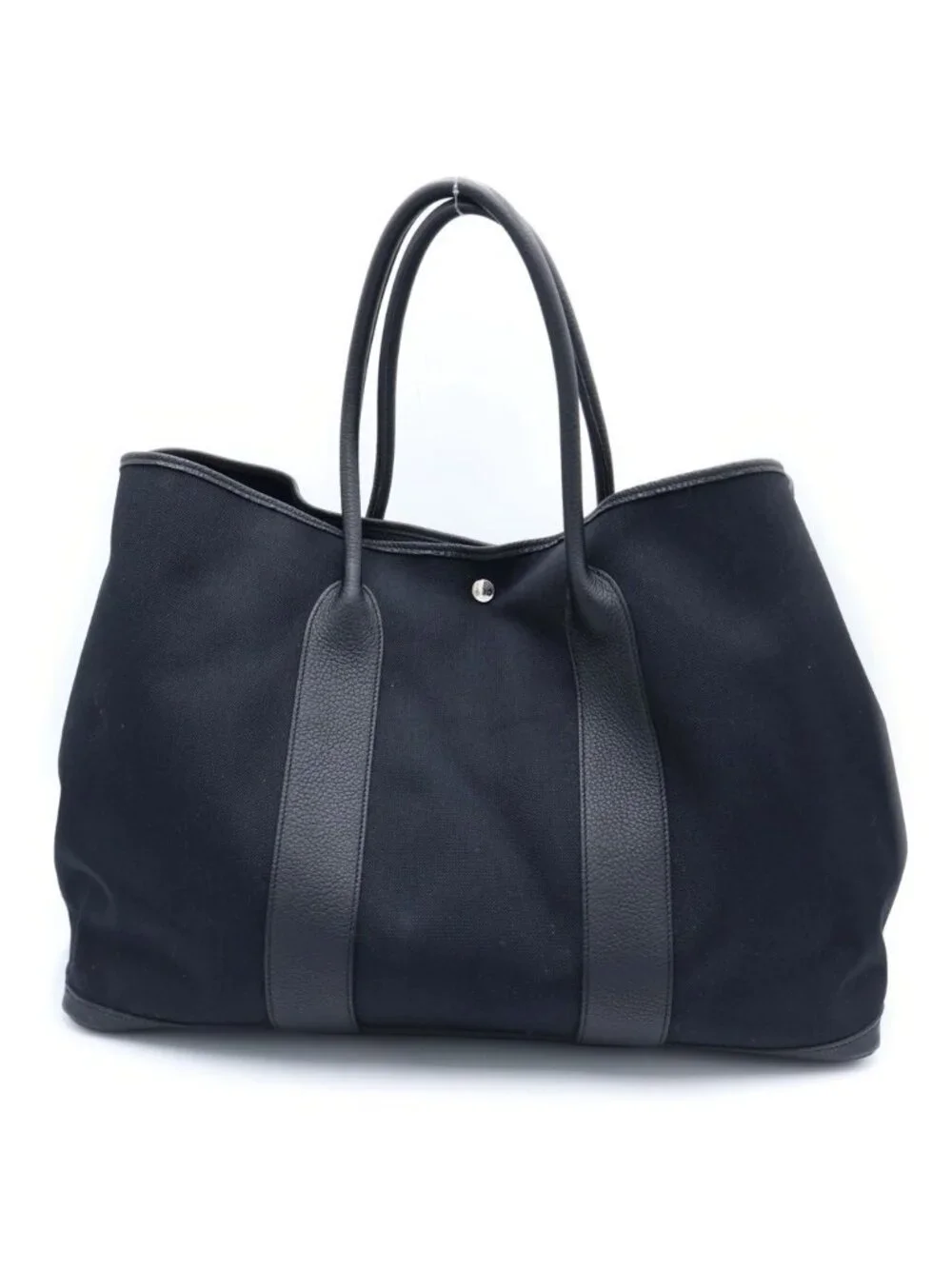 Hermes Garden Party GM Toile Ash Negonda Tote Black